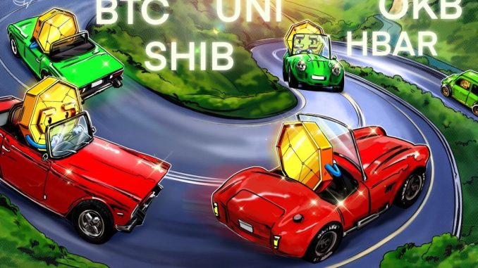 SHIB, UNI, OKB and HBAR flash bullish signs as Bitcoin SHIB, UNI, OKB and HBAR flash bullish signs as Bitcoin volatility hits record low