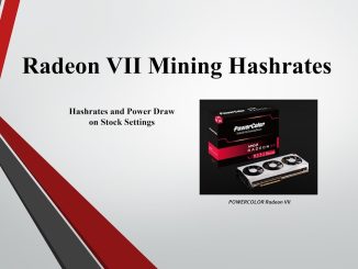 Radeon VII - Mining Overview Hashrates and Power Draw - Stock Settings