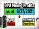GPU Mining Profits as of 6/27/21 | GPU Prices | Answering Questions