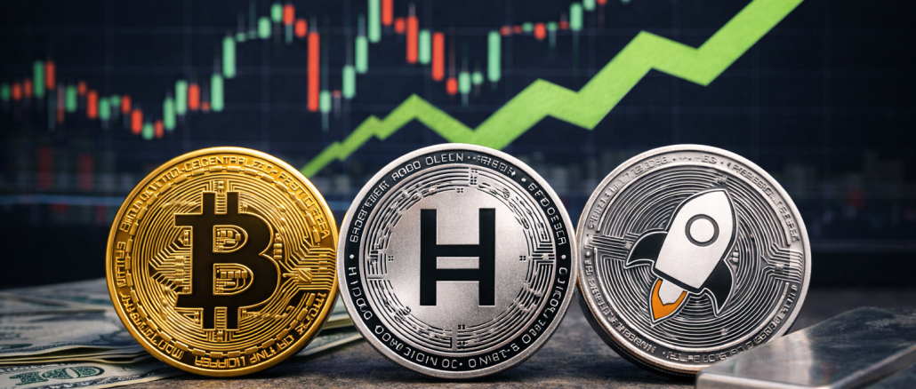 Hedera (HBAR) and Stellar (XLM) prices rose sharply as altcoins surged amid Bitcoin