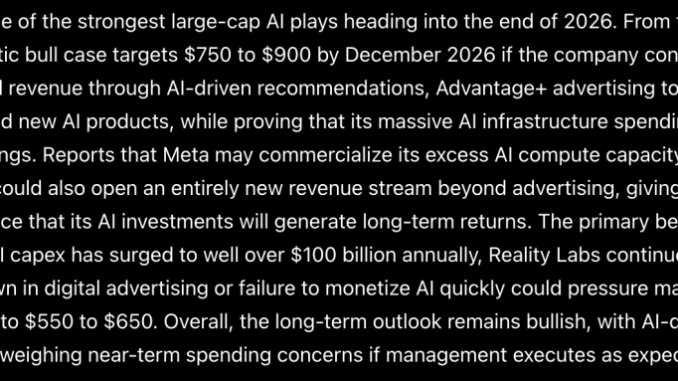 Sam Altman ChatGPT AI Predicts Massive Meta Platforms Stock Price Surge by 2026