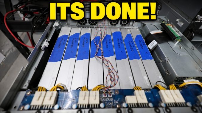MONSTER 8x 170HX 64GB X16 LANES SERVER IS ALIVE!